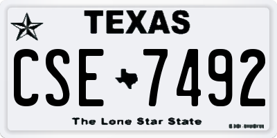 TX license plate CSE7492
