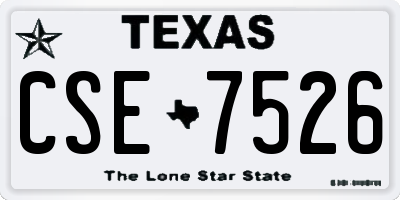TX license plate CSE7526