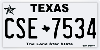 TX license plate CSE7534