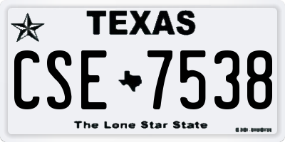 TX license plate CSE7538