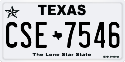 TX license plate CSE7546
