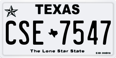 TX license plate CSE7547