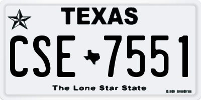 TX license plate CSE7551