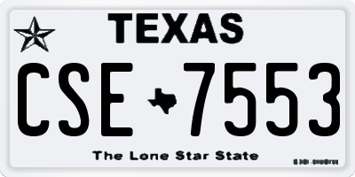 TX license plate CSE7553
