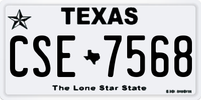 TX license plate CSE7568