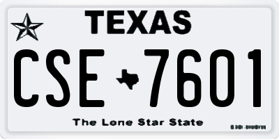 TX license plate CSE7601