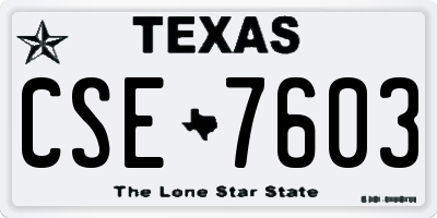 TX license plate CSE7603