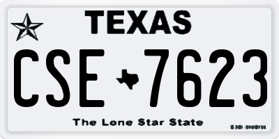 TX license plate CSE7623