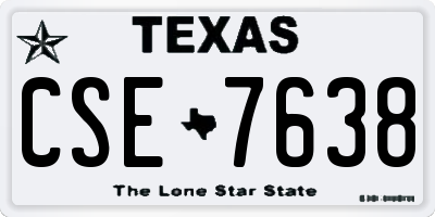 TX license plate CSE7638