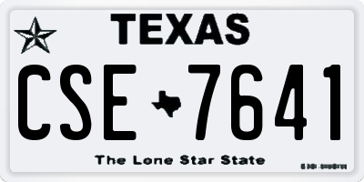 TX license plate CSE7641