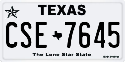 TX license plate CSE7645