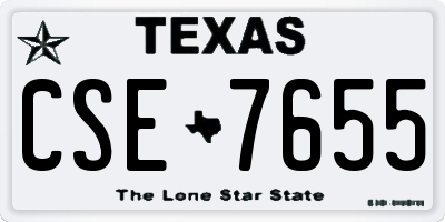 TX license plate CSE7655