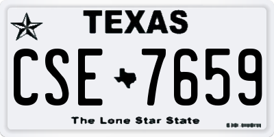 TX license plate CSE7659