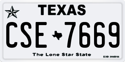TX license plate CSE7669