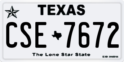 TX license plate CSE7672