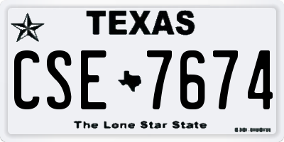 TX license plate CSE7674