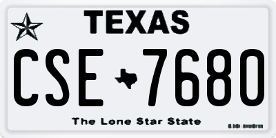 TX license plate CSE7680