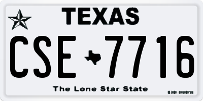 TX license plate CSE7716