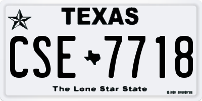 TX license plate CSE7718