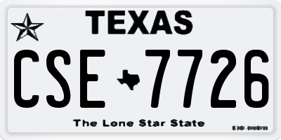 TX license plate CSE7726