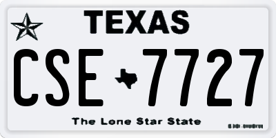 TX license plate CSE7727