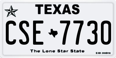 TX license plate CSE7730