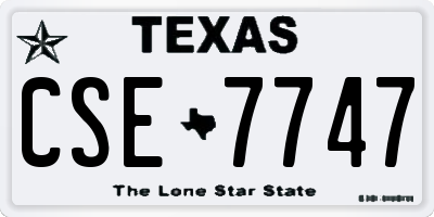 TX license plate CSE7747