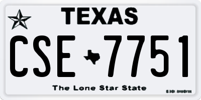 TX license plate CSE7751