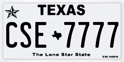 TX license plate CSE7777