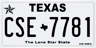 TX license plate CSE7781