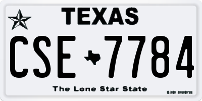 TX license plate CSE7784