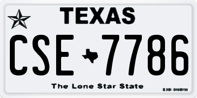 TX license plate CSE7786