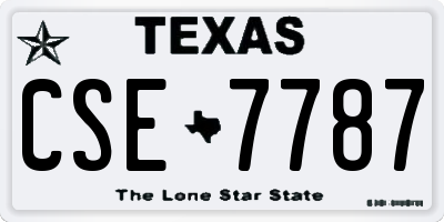 TX license plate CSE7787