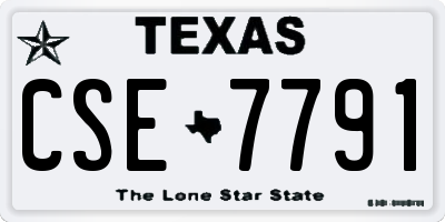 TX license plate CSE7791