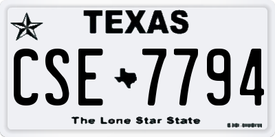 TX license plate CSE7794