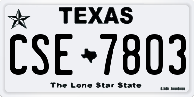 TX license plate CSE7803