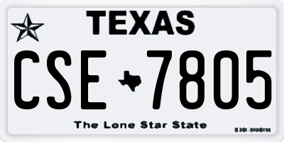 TX license plate CSE7805