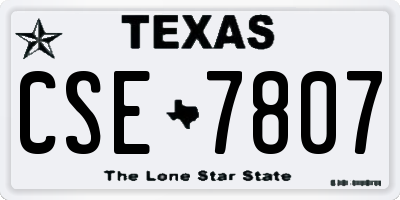 TX license plate CSE7807