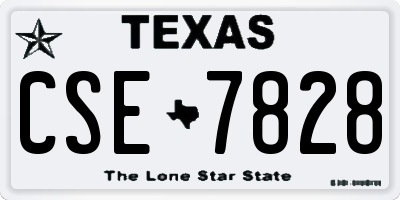 TX license plate CSE7828