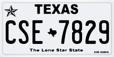 TX license plate CSE7829