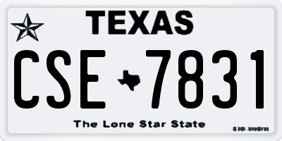 TX license plate CSE7831