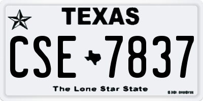 TX license plate CSE7837