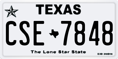 TX license plate CSE7848