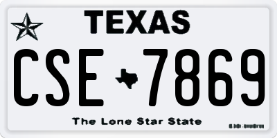 TX license plate CSE7869