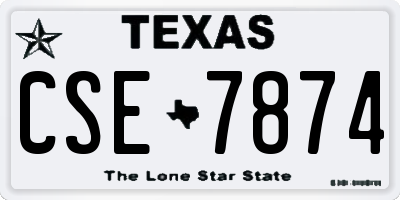 TX license plate CSE7874
