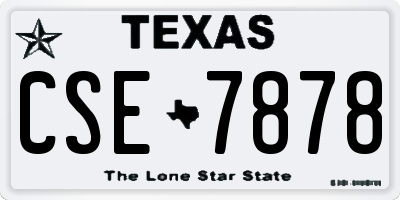 TX license plate CSE7878