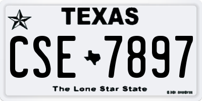 TX license plate CSE7897