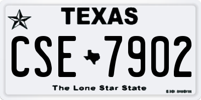 TX license plate CSE7902