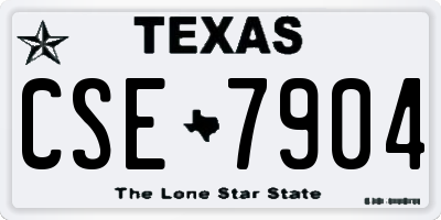 TX license plate CSE7904