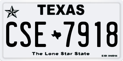 TX license plate CSE7918